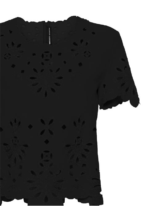 Top in sangallo nero disegno traforato Ermanno Scervino | D442L311ILM95708